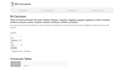 Desktop Screenshot of bit-calculator.com
